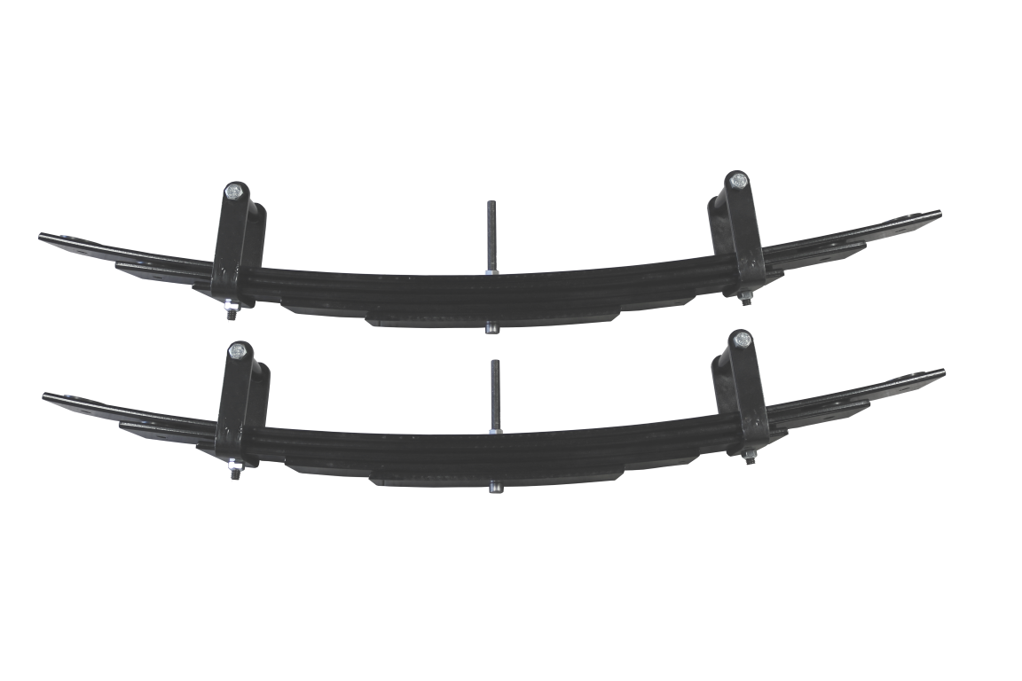 STAGE 4 TOPO 2.0 SYSTEM - TRANSIT AWD (2020+ SINGLE REAR WHEEL) by VAN COMPASS: Close-up of black metal springs, part of the suspension lift kit for improved ride quality and stability.