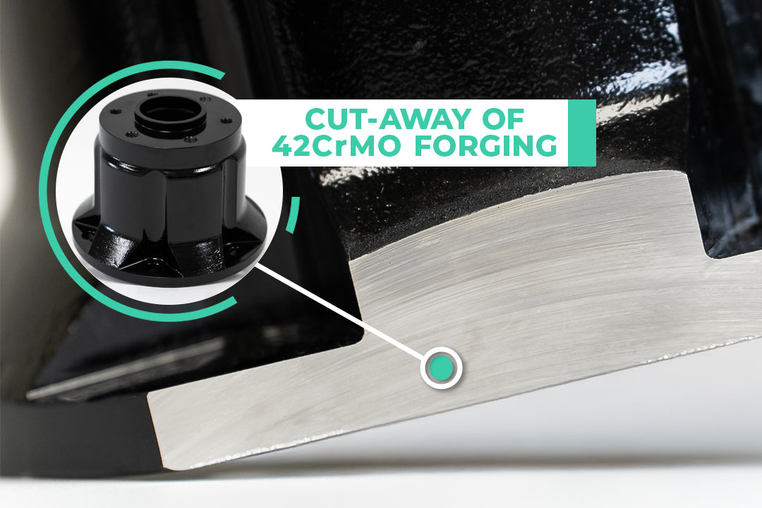 Cut-away image of SUSI Adapter showing the metallurgical strength of its 42CrMO forging.